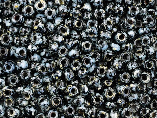 6/0 - 8/0 Seed Beads - Miyuki 4511 - Jet Black - Picasso Beads - Size 6 Beads -  Size 8 Beads