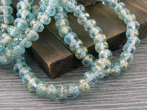 Rondelle Beads - Czech Glass Beads -  Fire Polished Beads - 3x5mm - Small Glass Beads - 30pcs (2268)
