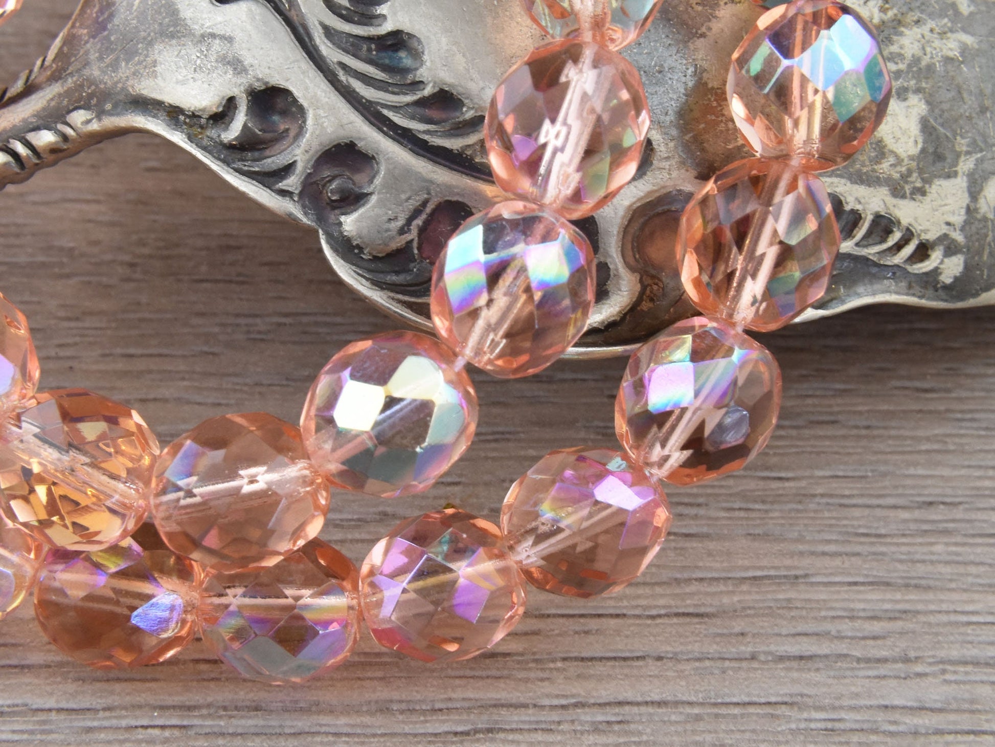 Czech Glass Beads - 10mm Beads - Fire Polished Beads - Round Beads - Faceted Beads - 10pcs - (2522)