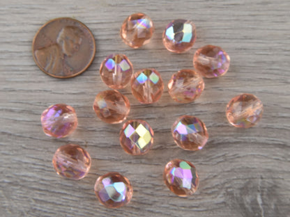 Czech Glass Beads - 10mm Beads - Fire Polished Beads - Round Beads - Faceted Beads - 10pcs - (2522)