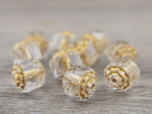 Czech Glass Beads - Cathedral Beads - Fire Polish Beads - Crystal Beads - 8mm - 10pcs - (B469)