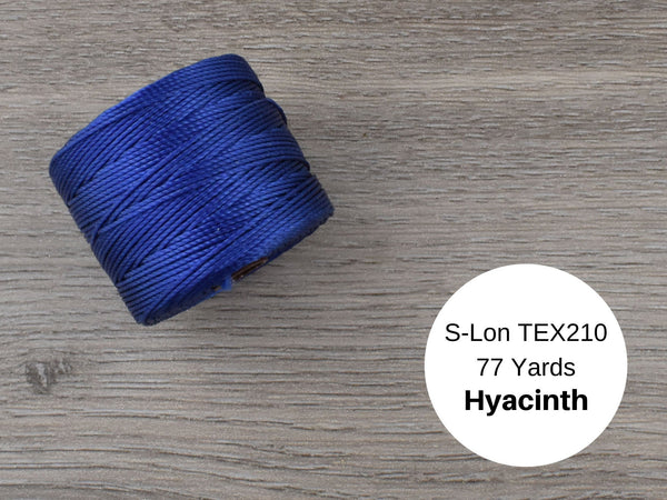 S-Lon Bead Cord - Superlon Bead Cord - Knotting Cord - Macrame Cord -  77 Yard Spool - TEX210 - Blue Hyacinth (2628)