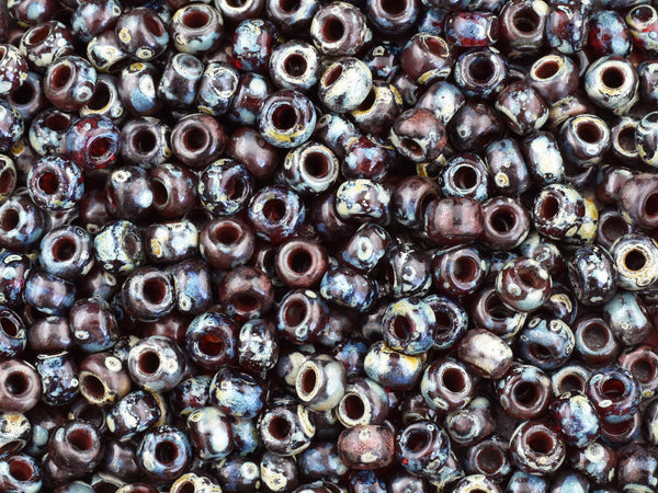 6/0 Seed Beads - 8/0 Seed Beads - Miyuki 4504 - Red Seed Beads - Picasso Beads - Size 6 Seed Beads - Size 8 Seed Beads - 15 grams