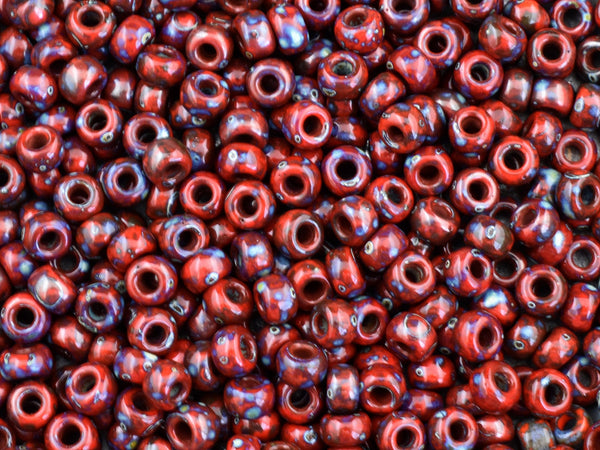 Size 6 Seed Beads - Size 8 Seed Beads - 6/0 Seed Beads - 8/0 Seed Beads - Miyuki 4513 - Red Picasso - Picasso Beads - 15 grams