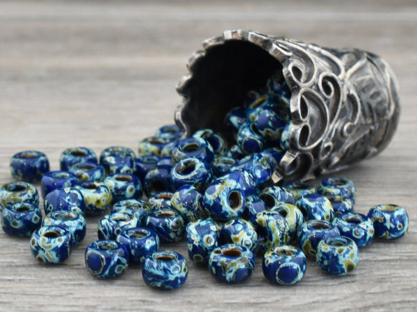 6/0 Seed Beads - 8/0 Seed Beads - Miyuki 4518 - Cobalt Blue - Picasso Beads - Size 6 Seed Beads - Size 8 Seed Beads - 15 grams