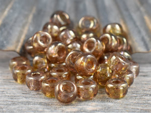 Matubo Beads - Czech Glass Beads - Large Hole Beads - Seed Beads - Picasso Beads - 2/0 Beads - Size 2 Beads - 6x4mm - 10 grams (B342)