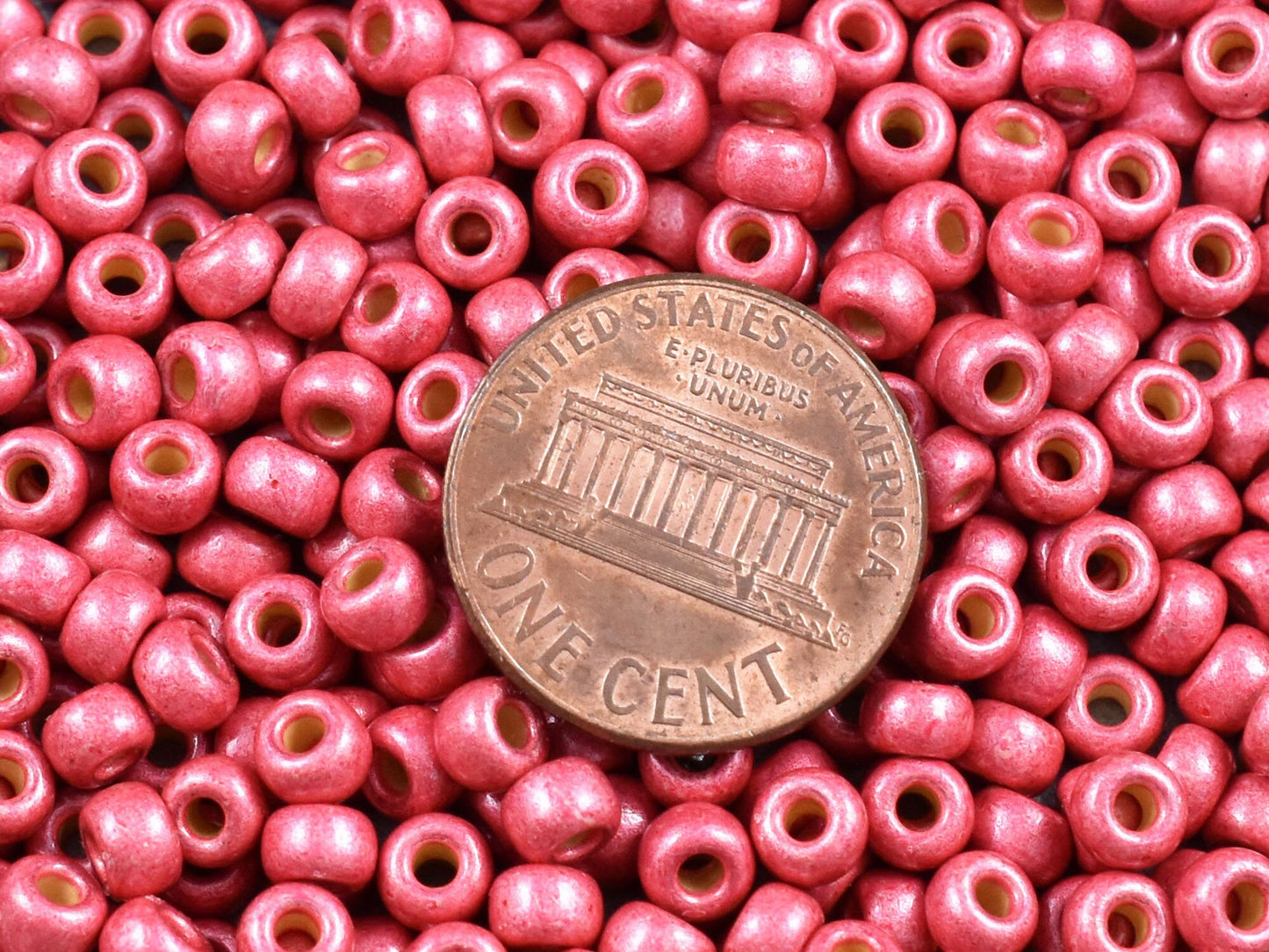 Size 6 Seed Beads - Miyuki 6-4211F - Size 6 Beads - Size 6/0 - Matte Light Cranberry DuraCoat - 15 grams (887)