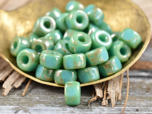 Czech Glass Beads - Matubo Beads - Large Hole Beads - 2/0 Beads - Seed Beads - Size 2 Beads - 6x4mm - 10 grams (A353)