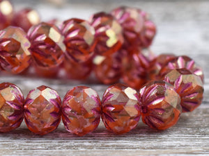 Czech Glass Beads - Rondelle Beads - Fire Polished Beads - Cruller Rondelle - 6x9mm - 10pcs - (6112)