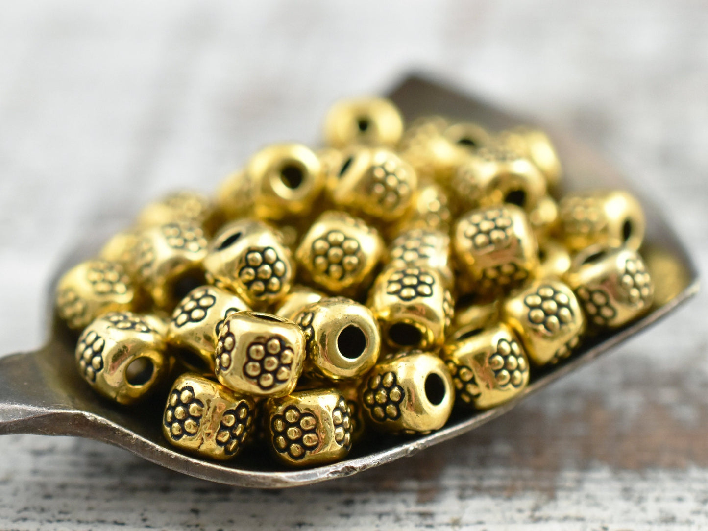 *250* 4mm Antique Gold Barrel Spacer Beads
