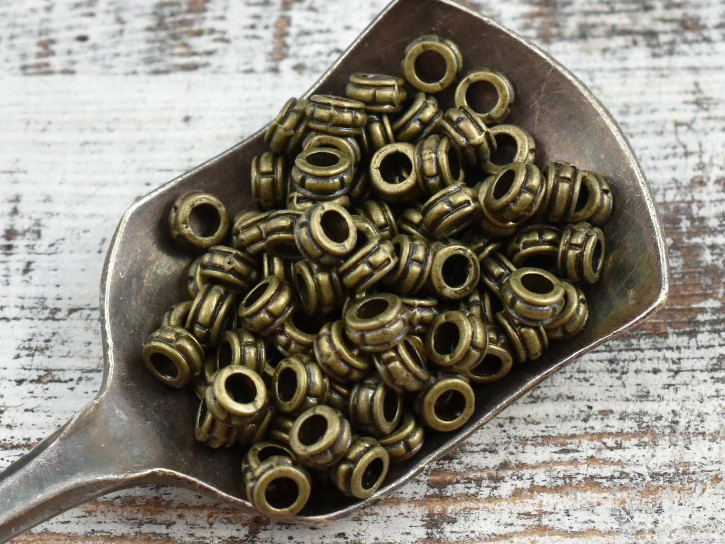 *500* 4x2mm Antique Bronze Large Hole Rondelle Spacer Beads