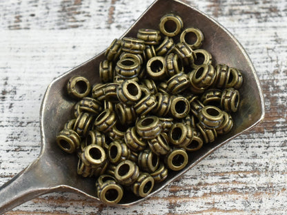 *500* 4x2mm Antique Bronze Large Hole Rondelle Spacer Beads