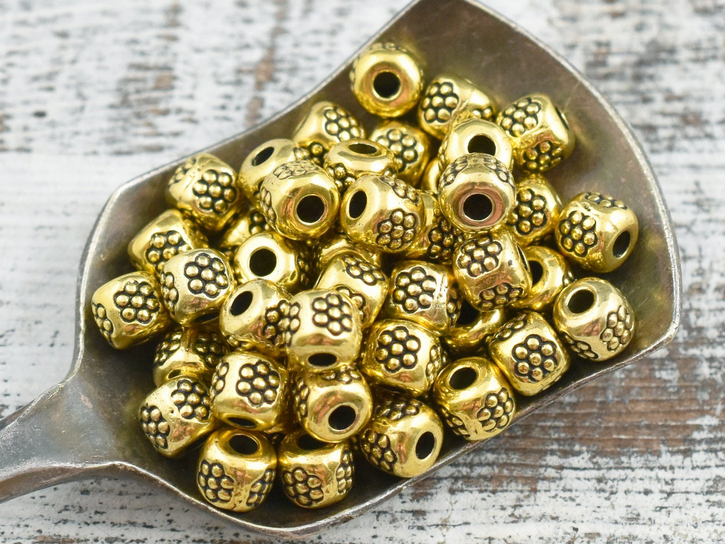 *250* 4mm Antique Gold Barrel Spacer Beads