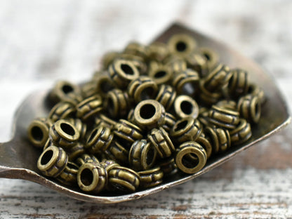 *500* 4x2mm Antique Bronze Large Hole Rondelle Spacer Beads