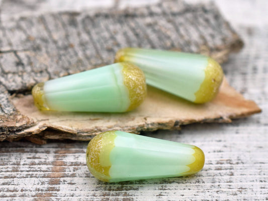 Teardrop Beads - Picasso Beads - Czech Glass Beads - Drop Beads - Faceted Beads - 9x20mm - 2pcs - (5087)