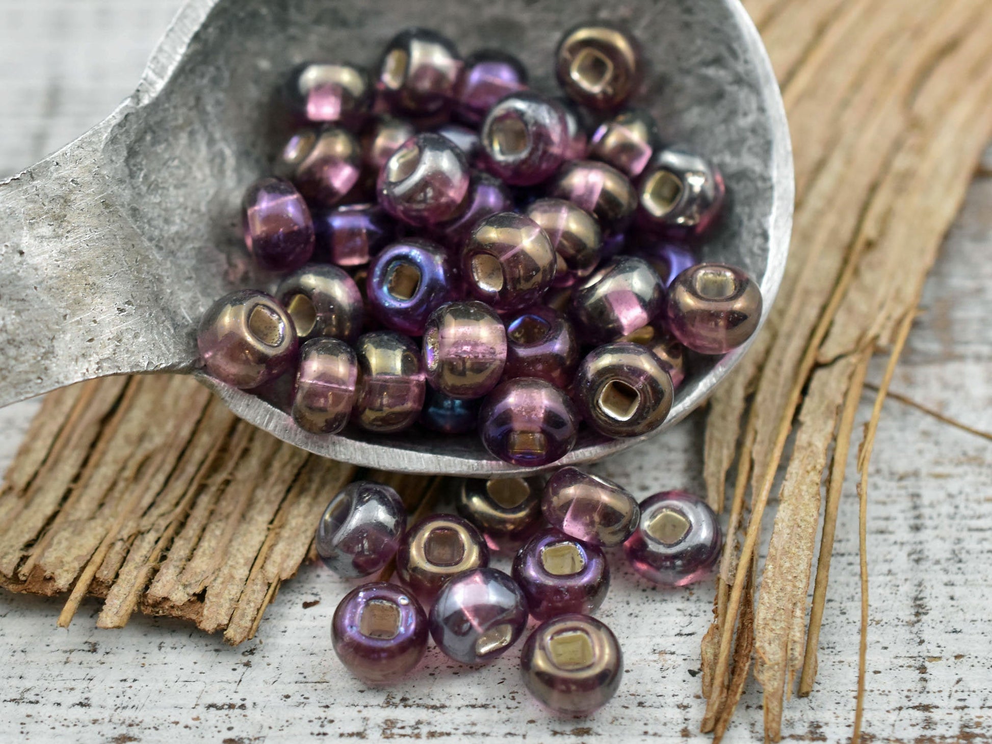 Czech Glass Beads - Seed Beads - Size 2 Beads - 2/0 Beads - Large Hole Beads - 6x4mm - 15 grams (6038)
