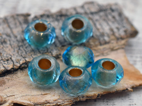 Czech Glass Beads - Large Hole Beads - Fire Polished Beads - Rondelle Beads - Czech Rondelle - Roller Beads - 10pcs - 5x8mm - (5514)
