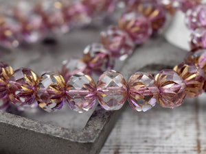 Czech Glass Beads - Rondelle Beads - Fire Polished Beads - Cruller Rondelle - 6x9mm - 10pcs - (6115)
