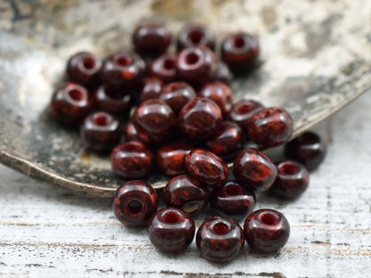 Picasso Sead Beads - Czech Glass Beads - Size 2 Beads - 2/0 Beads - Large Hole Beads - 6x4mm - 15 grams (3711)