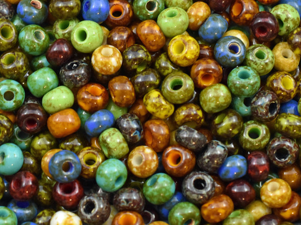 Picasso Beads - Czech Glass Beads - Seed Beads - Size 2 Beads - 2/0 Beads - 6x4mm - 15 grams (3310)