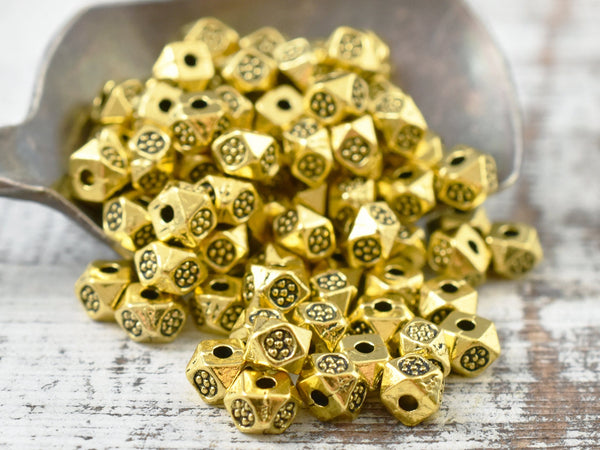 *100* 4mm Antique Gold Wedged Spacer Beads