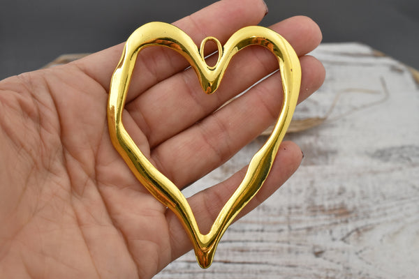 90x71mm Antique Gold Large Heart Pendant