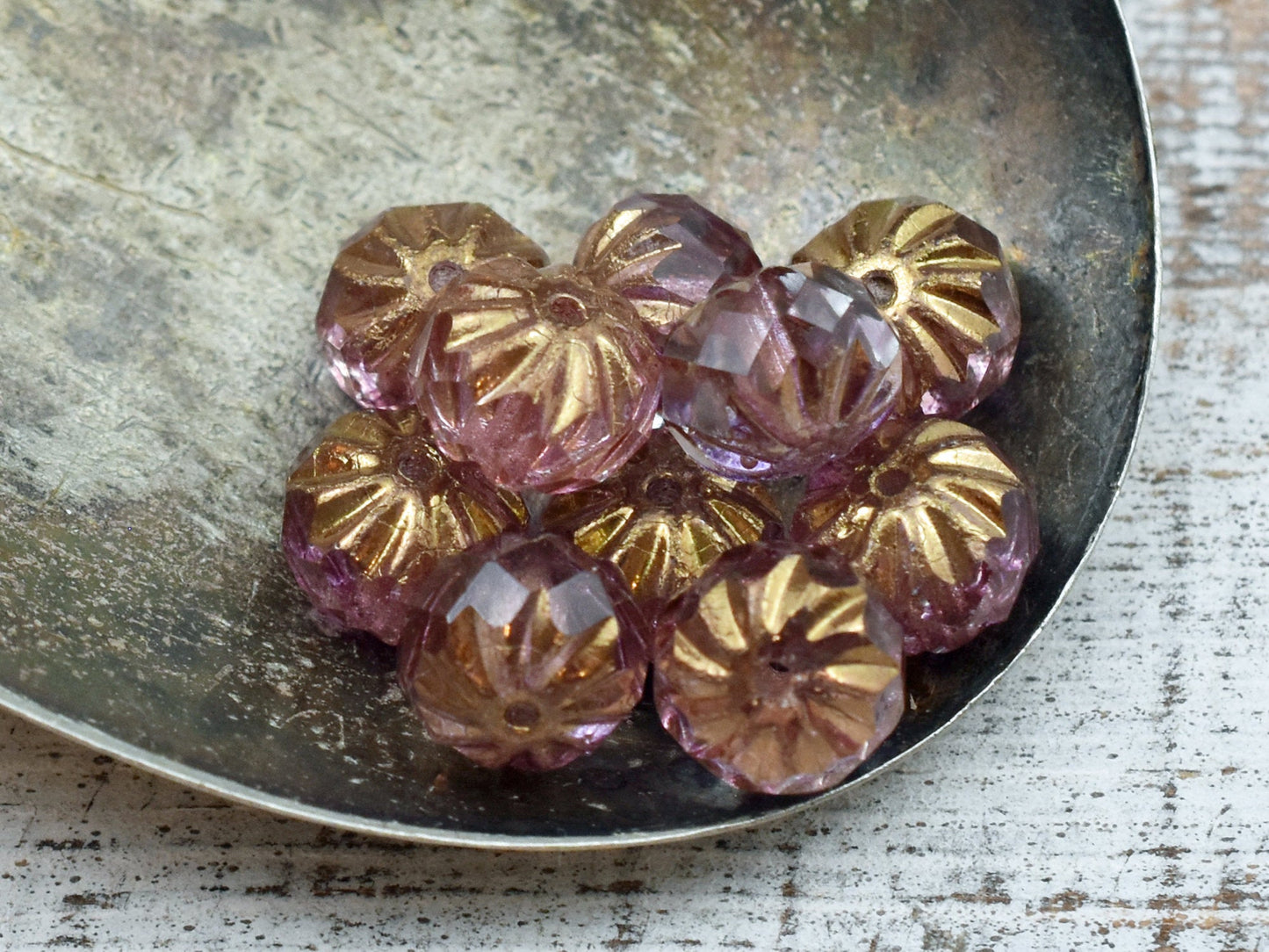 Czech Glass Beads - Rondelle Beads - Fire Polished Beads - Cruller Rondelle - 6x9mm - 10pcs - (6115)