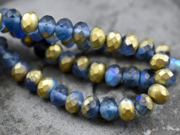 Czech Glass Beads - Rondelle Beads - Fire Polished Beads - Matte Beads - 25pcs - 5x7mm - (3714)