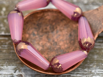 Czech Glass Beads - Drop Beads - Teardrop Beads - Picasso Beads - Faceted Beads - 8x20mm - 2pcs - (5742)