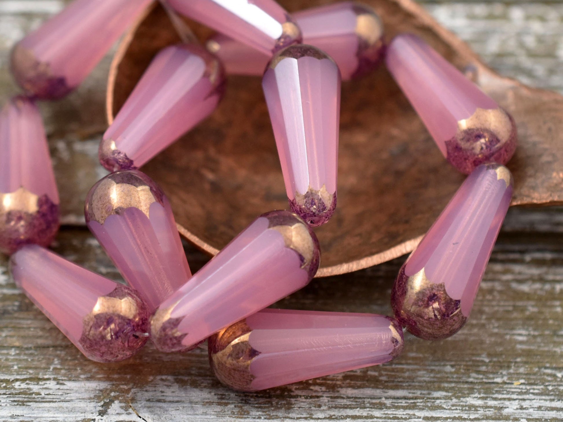 Czech Glass Beads - Drop Beads - Teardrop Beads - Picasso Beads - Faceted Beads - 8x20mm - 2pcs - (5742)