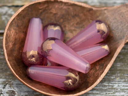 Czech Glass Beads - Drop Beads - Teardrop Beads - Picasso Beads - Faceted Beads - 8x20mm - 2pcs - (5742)