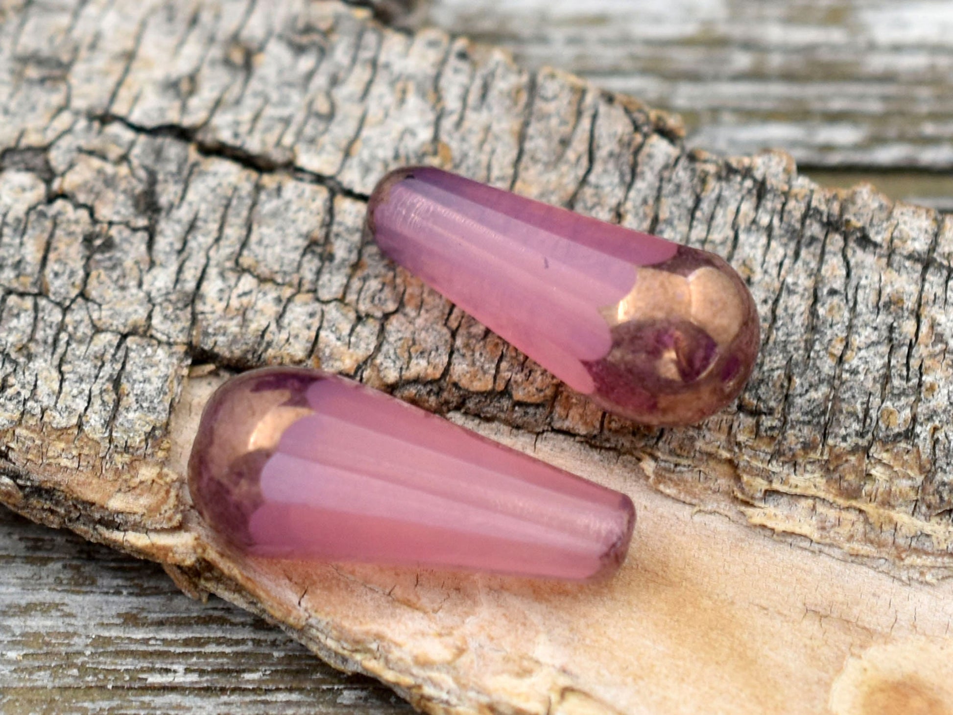 Czech Glass Beads - Drop Beads - Teardrop Beads - Picasso Beads - Faceted Beads - 8x20mm - 2pcs - (5742)