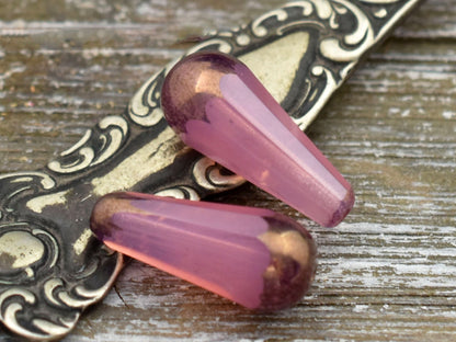 Czech Glass Beads - Drop Beads - Teardrop Beads - Picasso Beads - Faceted Beads - 8x20mm - 2pcs - (5742)