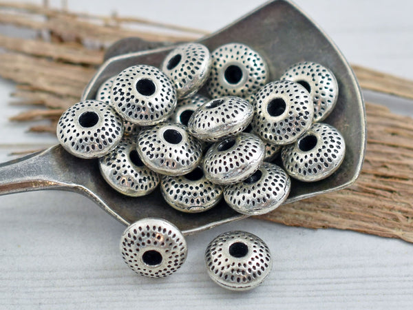 *50* 8x3mm Antique Silver Rondelle Spacer Beads