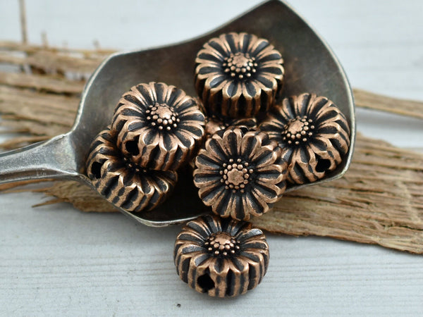 *20* 11x5mm Antique Copper Flat Flower Beads