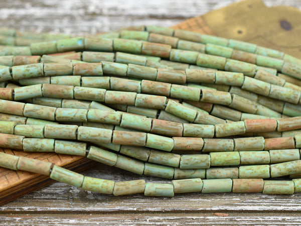 Picasso Beads - Czech Glass Beads - Seed Beads - Bugle Beads - 4x9mm - 10&quot; Strand - (3709)