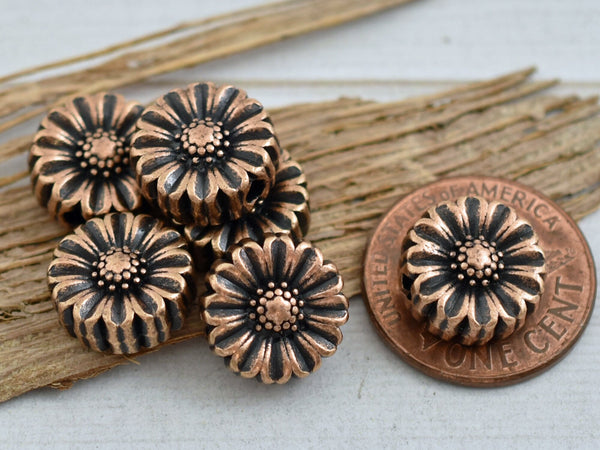 *20* 11x5mm Antique Copper Flat Flower Beads