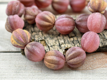 Melon Beads - Czech Glass Beads - Round Beads - Picasso Beads - Bohemian Beads - Choose from 10mm or 12mm