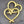 *2* 34x33mm Gold Textured Heart Pendants