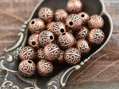 *50* 7mm Antique Copper Round Spacer Beads