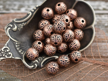 *50* 7mm Antique Copper Round Spacer Beads