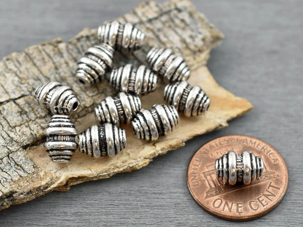 *20* 9x7mm Antique Silver Spiral Oval Beads