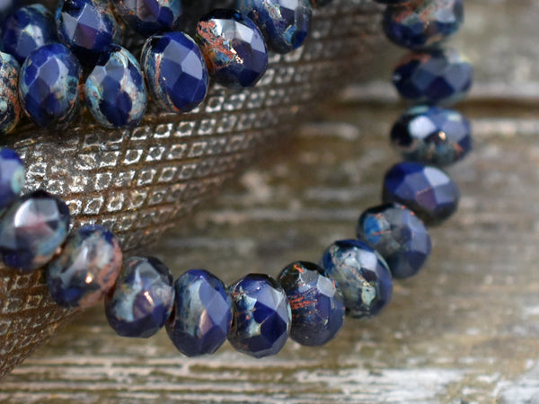Czech Glass Beads - Picasso Beads - Rondelle Beads - Czech Glass Rondelles - 3x5mm - 30pcs - (2831)