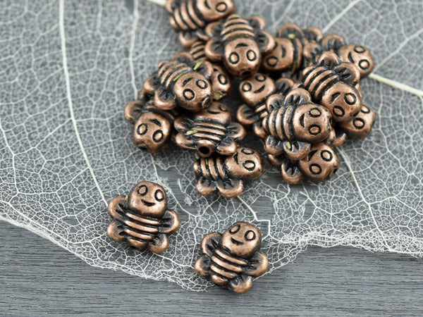 *50* 9mm Antique Copper Bee Beads