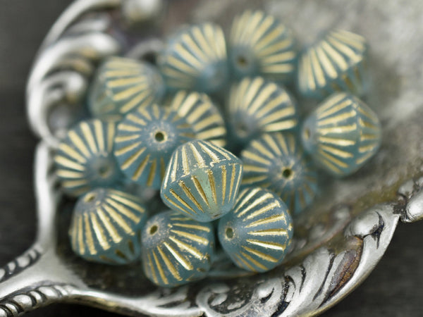 Czech Glass Beads - Picasso Beads - Bicone Beads - Czech Glass Bicone - African Bicone - 11mm - 10pcs - (734)
