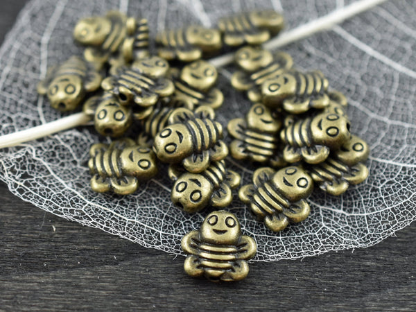 *20* 9mm Antique Bronze Bee Beads
