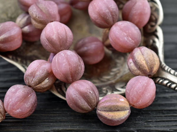 Melon Beads - Czech Glass Beads - Round Beads - Picasso Beads - Bohemian Beads - Choose from 10mm or 12mm