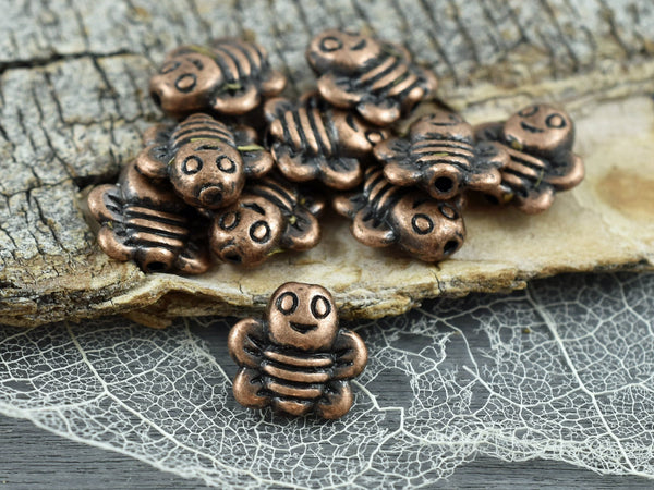 *50* 9mm Antique Copper Bee Beads