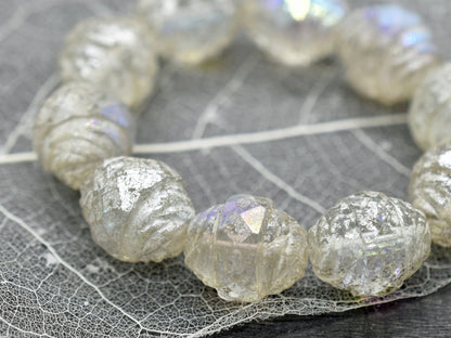 Czech Glass Beads - Turbine Beads - Cathedral Beads - Picasso Beads - Fire Polished Beads - 13x15mm - 4pcs - (B343)