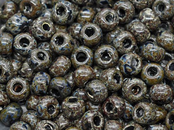 32/0 Seed Beads - Large Seed Beads - Picasso Beads - Czech Glass Beads - Approx 45 Beads - 20 grams (A123)